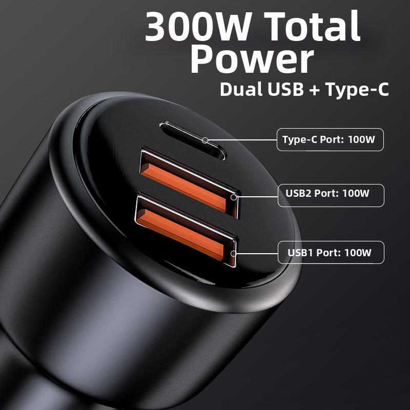Kfz-Ladegerät mit PD-Schnellladefunktion, multifunktionalem Zigarettenanzünder, 100-W-Super-1-zu-3-Handyadapter, hohe Leistung_voghion.com