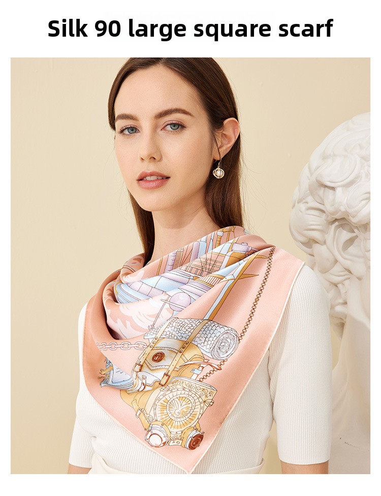 Foulard in seta di gelso di lusso - sciarpa quadrata crepe satin_voghion.com