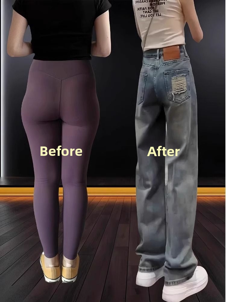 Jean slim taille haute pour femme, coupe droite, pantalon ample et amincissant à jambes larges, idéal pour les silhouettes menues, collection printemps._voghion.com