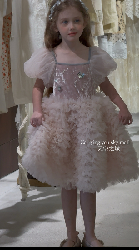 Sky City Girls' Summer Dress Luxurious Cake Dress Girls' Children's Dress Birthday Sky City Girls' Summer Dress Luxurious Cake Dress Girls' Children's Dress Birthday