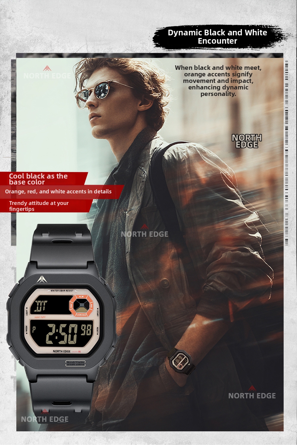 Waterproof Digital Watch Square Shockproof Outdoor Sports Trendy_voghion.com
