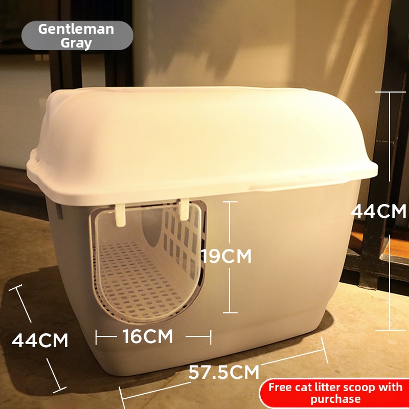 Extra Large Corridor Style Cat Litter Box Fully Enclosed Long Passage Anti Sand And Odor Proof Kitten And Large Cat Toilet Supplies_voghion.com
