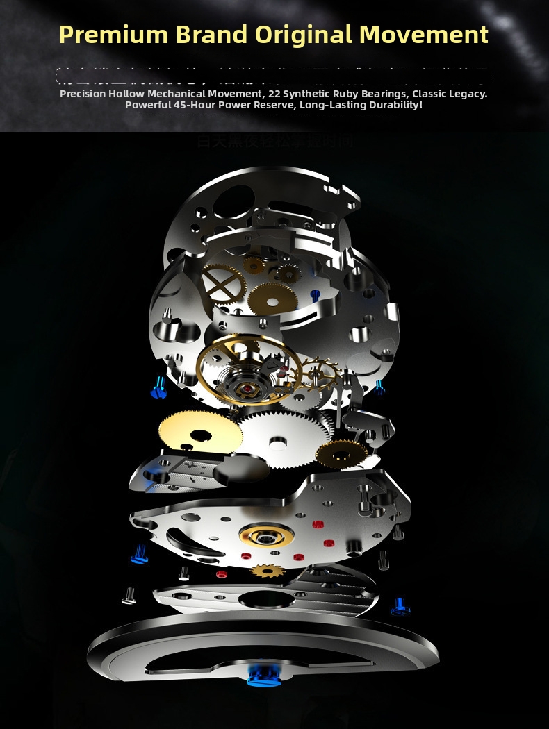 Men's Automatic Skeleton Watch Retro Engraved Mechanical Leather_voghion.com