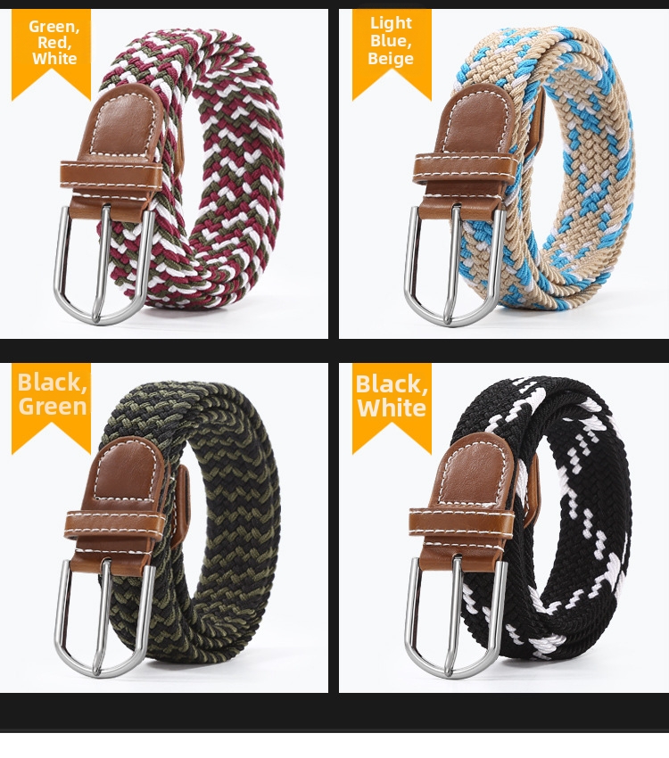 Elastic Woven Canvas Belt For Men And Women Korean Style Accessory_voghion.com