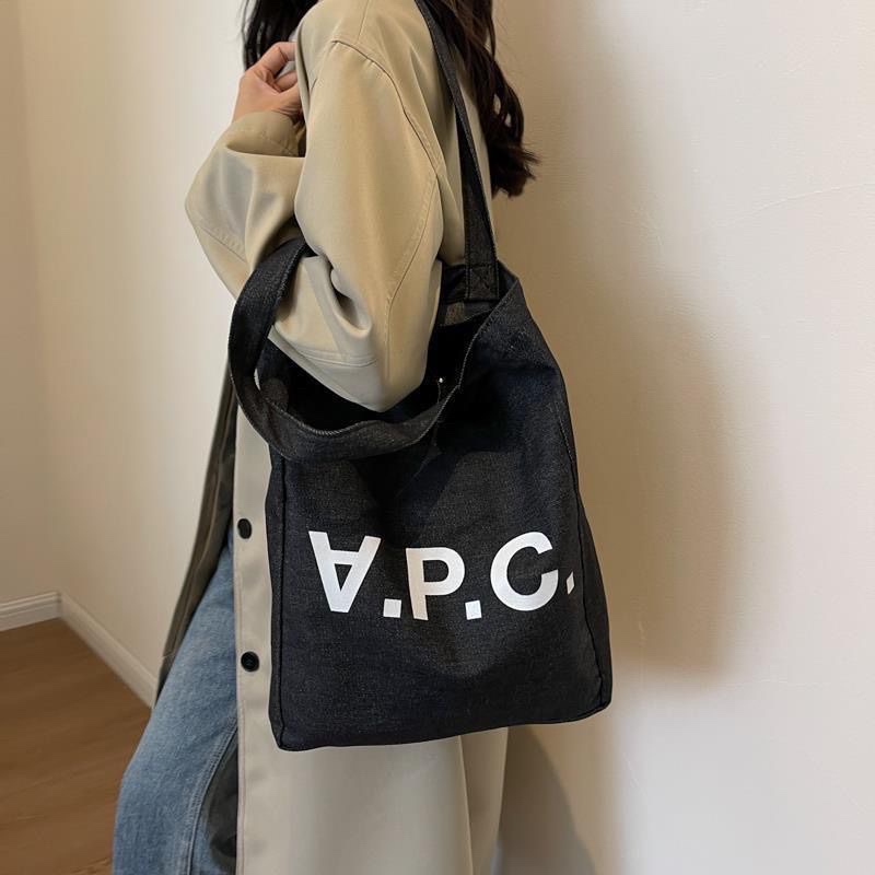 Korean Style Canvas Bag with Large Capacity, New Apc Model, Simple and Versatile Shoulder Shopping Bag, Ins Commuter Tote