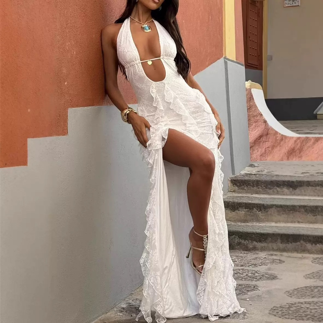 Robe moulante sexy à col V profond et dos nu – Élégante et chic (tailles S à XL)_voghion.com