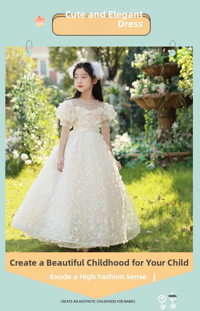 Robe de princesse luxe pour fille pour mariage et spectacle_voghion.com