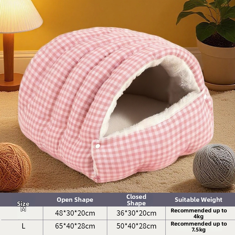Lit pour animaux toutes saisons, chaud et fermé, pour chat, lavable, pour chien, accessoires pour animaux_voghion.com