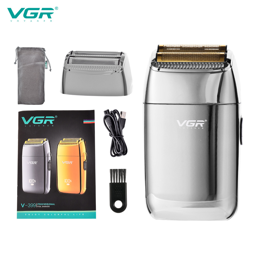 VGR399 Retro Beard Trimmer Rechargeable Digital Display Hair Clipper Whitening Shaver For Men Home Personal Care Appliance_voghion.com