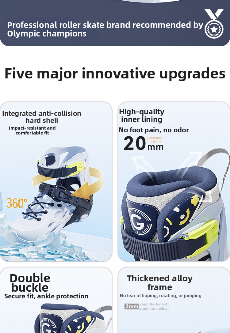 Adjustable Roller Skates For Children Beginners Ice Skating Set_voghion.com
