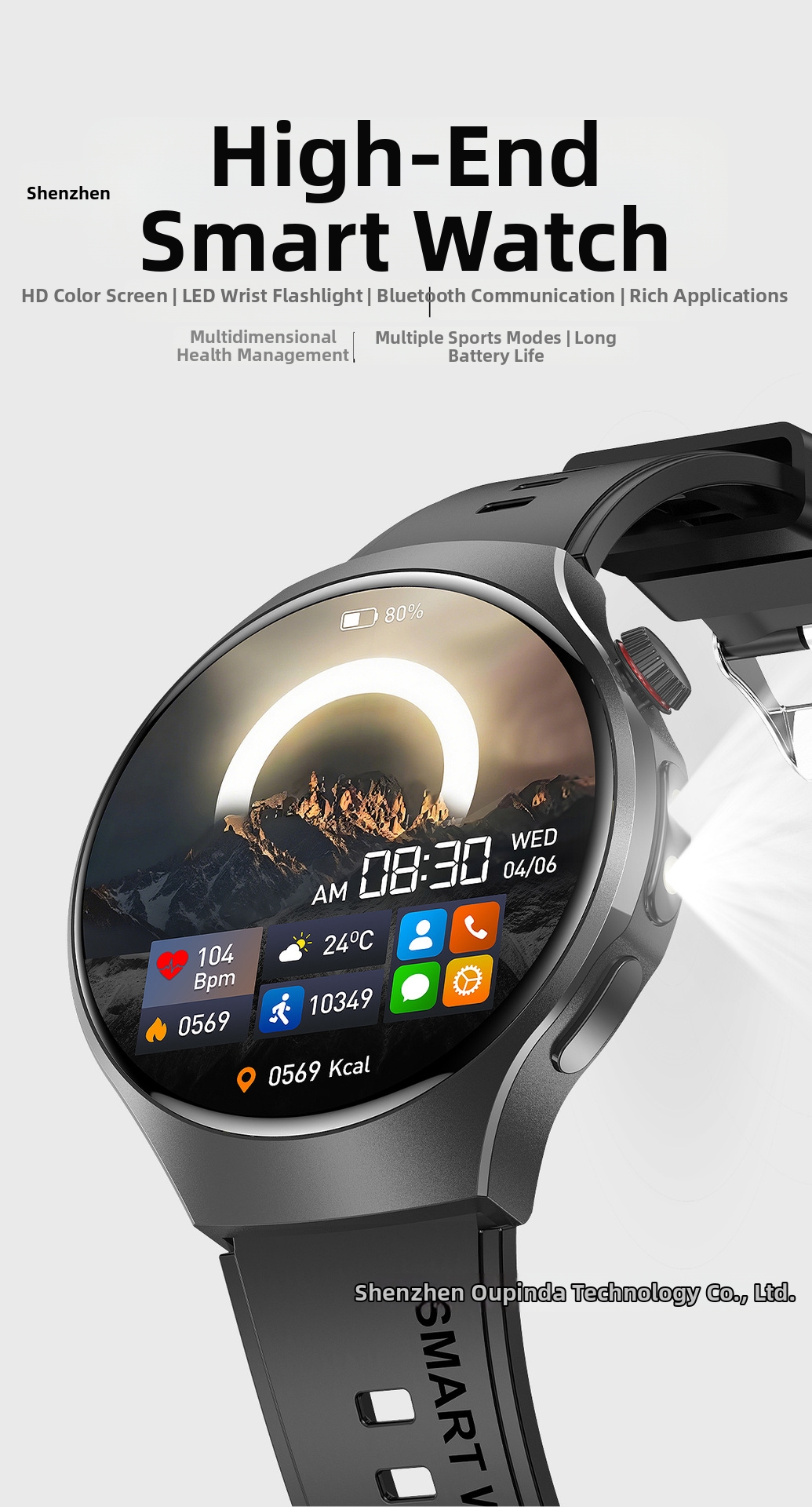 Smartwatch bluetooth impermeabile sportiva con cardiofrequenzimetro_voghion.com