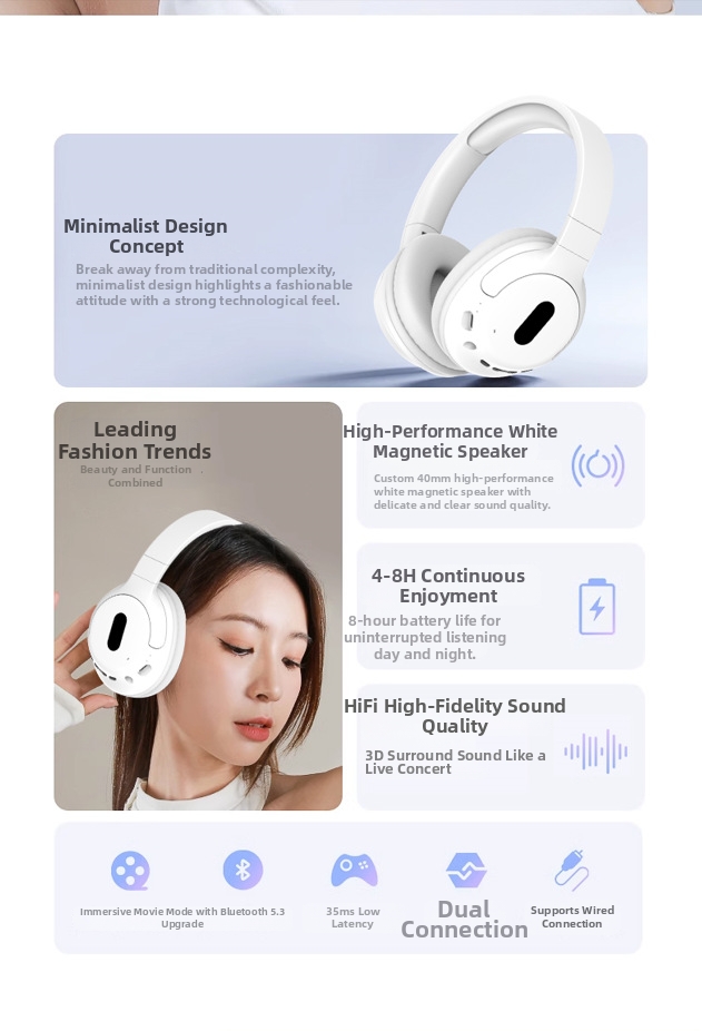 Wireless Over-ear Headphones Bluetooth Noise Cancelling Headset_voghion.com