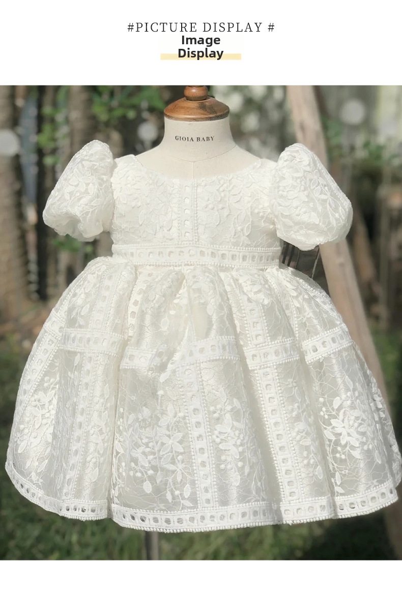 Vestido de princesa con mangas abullonadas y estampado niña_voghion.com