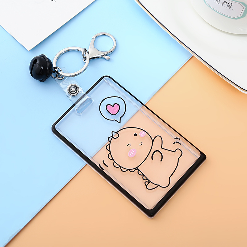 Transparent Acrylic Card Holder Keychain For Student Id & Work Pass_voghion.com