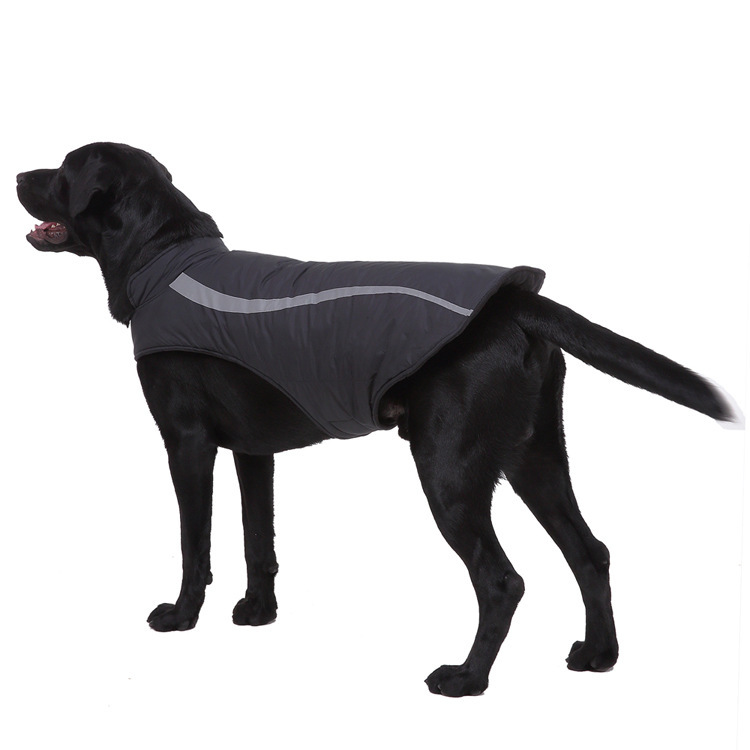 Reflective One Piece Dog Windproof Jacket Large Dog Clothes Adjustable Cotton Winter Clothing_voghion.com