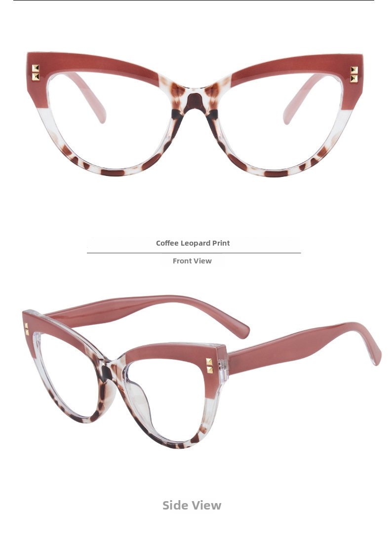 Cat Eye Brille Mit Nieten Für Damen Und Herren Modisches Design_voghion.com