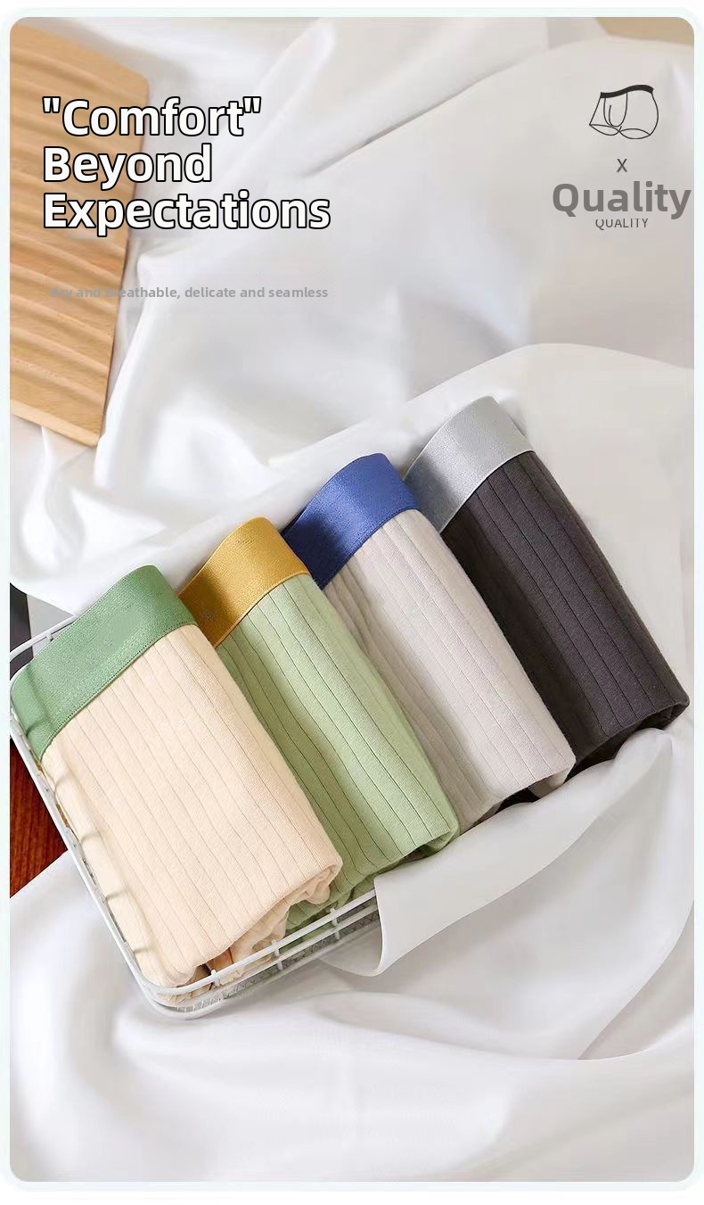 Men's Boxer Briefs Breathable Antibacterial Underwear Trunks_voghion.com