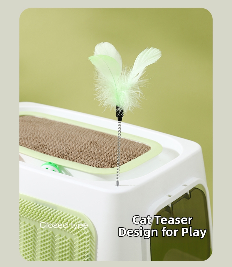 Extra Large Mega Cat Litter Box Fully Enclosed Splash Proof Odor Resistant Sterilizing_voghion.com