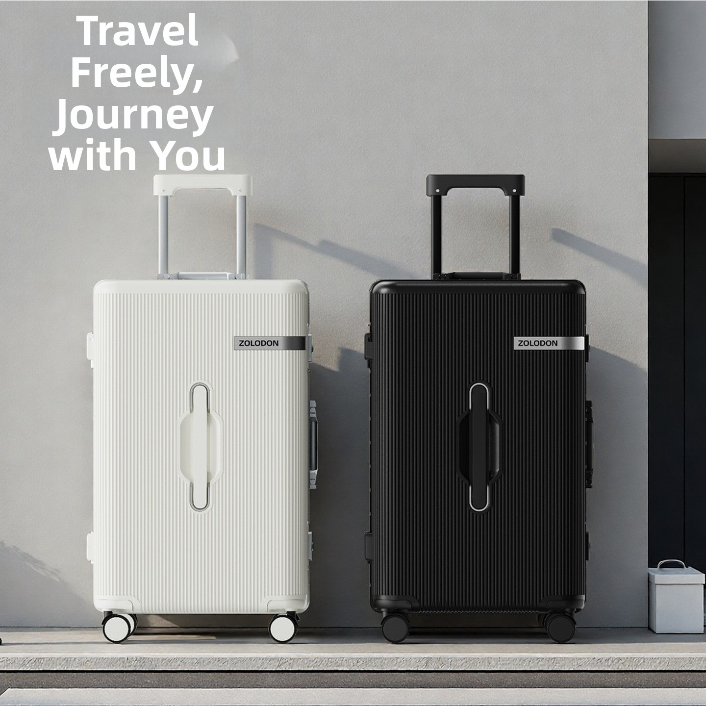 High End Aluminum Frame Luggage Set Three Piece Travel Suitcase Carry On With Combination Lock Trolley Case 20/24/28 Inch_voghion.com