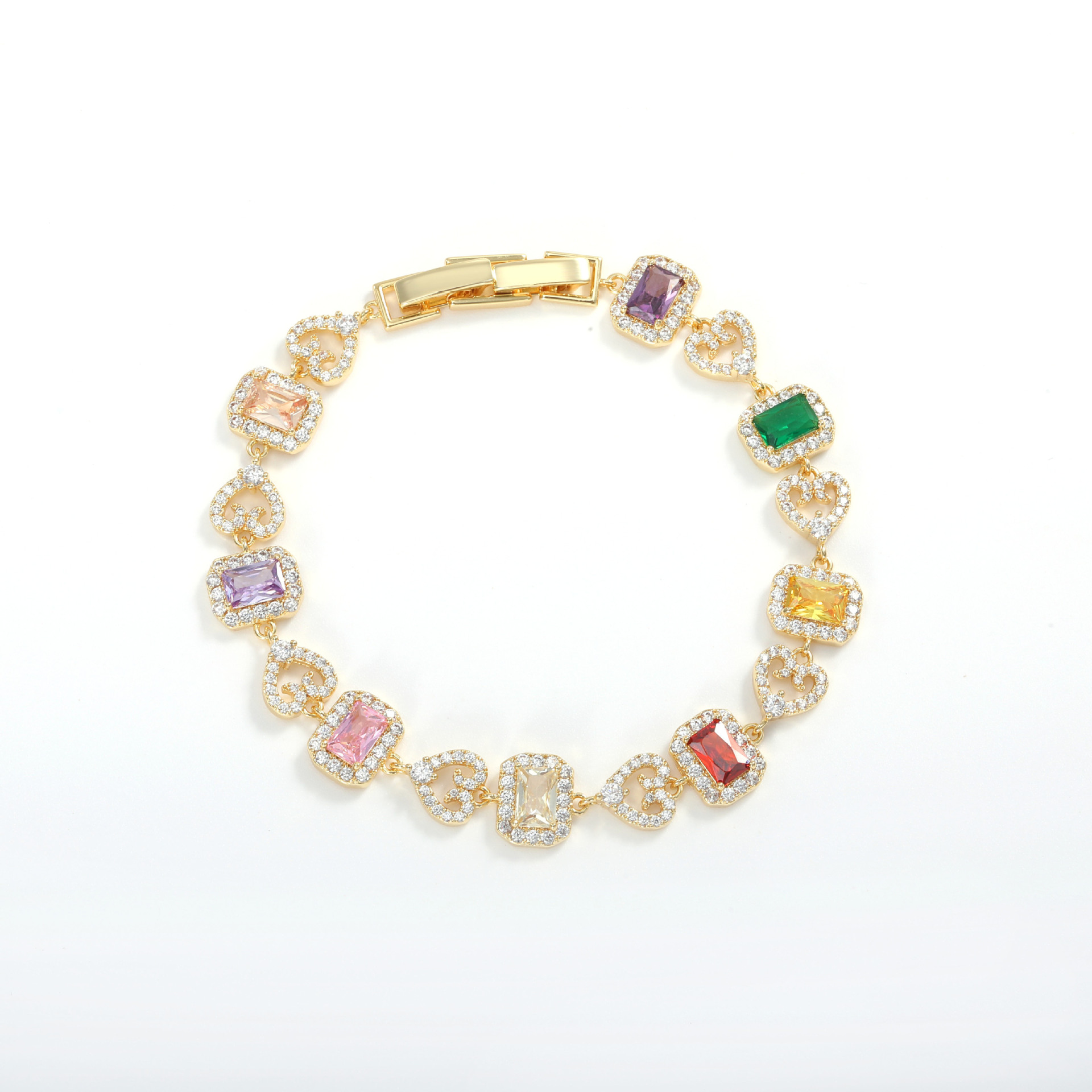 Full Diamond Geometric Bracelet For Women Exquisite Accessory_voghion.com