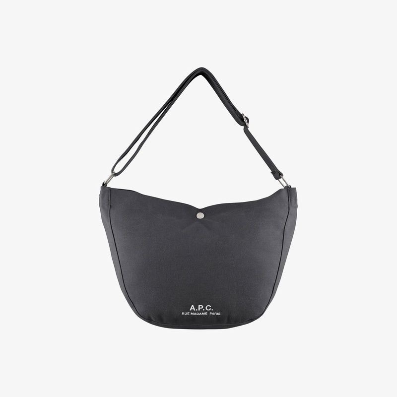 Apc Unisex Black Recycled Canvas Shoulder Bag Apc Unisex Black Recycled Canvas Shoulder Bag