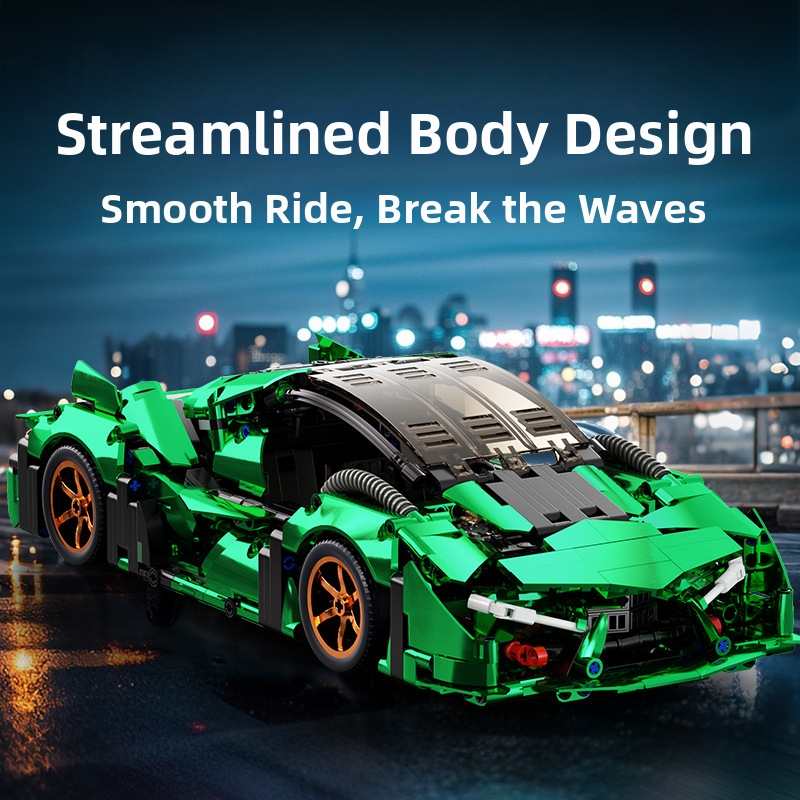 Voiture de sport miniature verte électroplaquée compatible, modèle 3000 ans, télécommandée, jouet idéal pour un cadeau d'anniversaire d'enfant._voghion.com