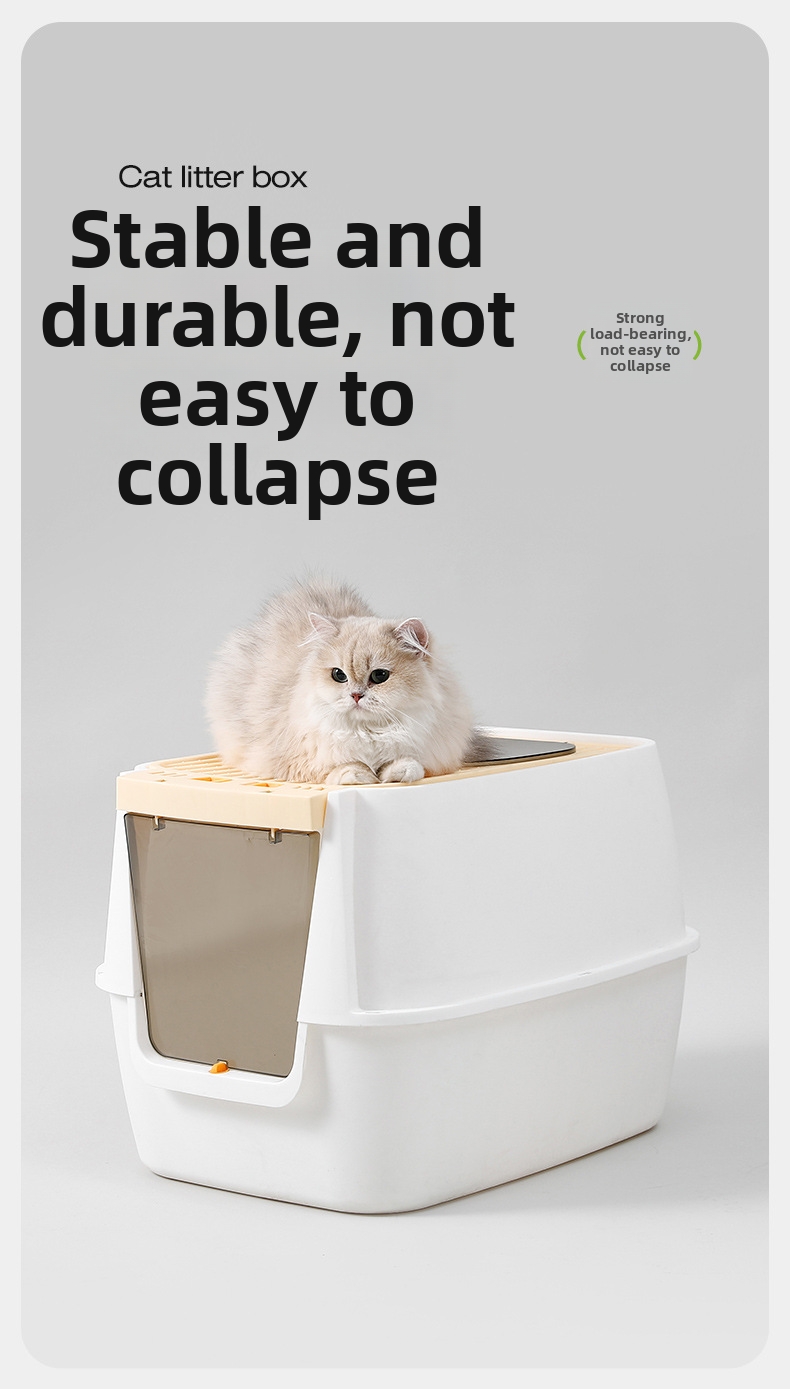 Extra Large Mega Cat Litter Box Fully Enclosed Splash Proof Odor Resistant Sterilizing_voghion.com