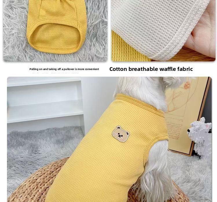 Atmungsaktive Waffelstoff Weste Für Hunde Und Katzen_voghion.com