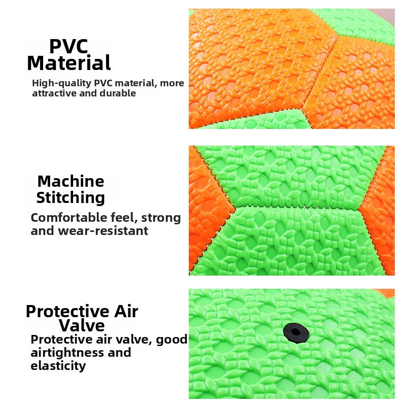 Pallone da calcio fai-da-te in PVC rivestito in gomma, taglia 4, per studenti delle scuole elementari e per l'asilo, ideale per l'allenamento._voghion.com