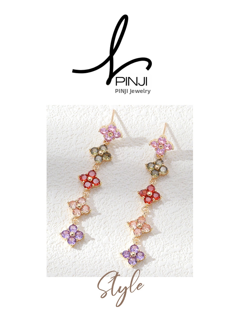 Set gioielli quadrifoglio con orecchini pendenti e bracciale_voghion.com