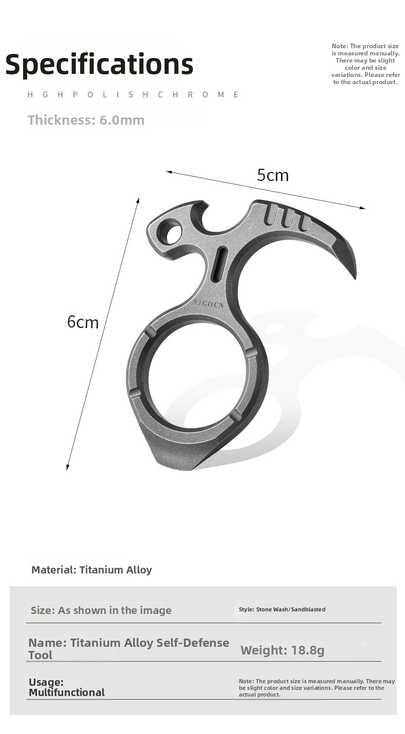 Multifunktionelt titanium nøglering værktøj til udendørs brug_voghion.com