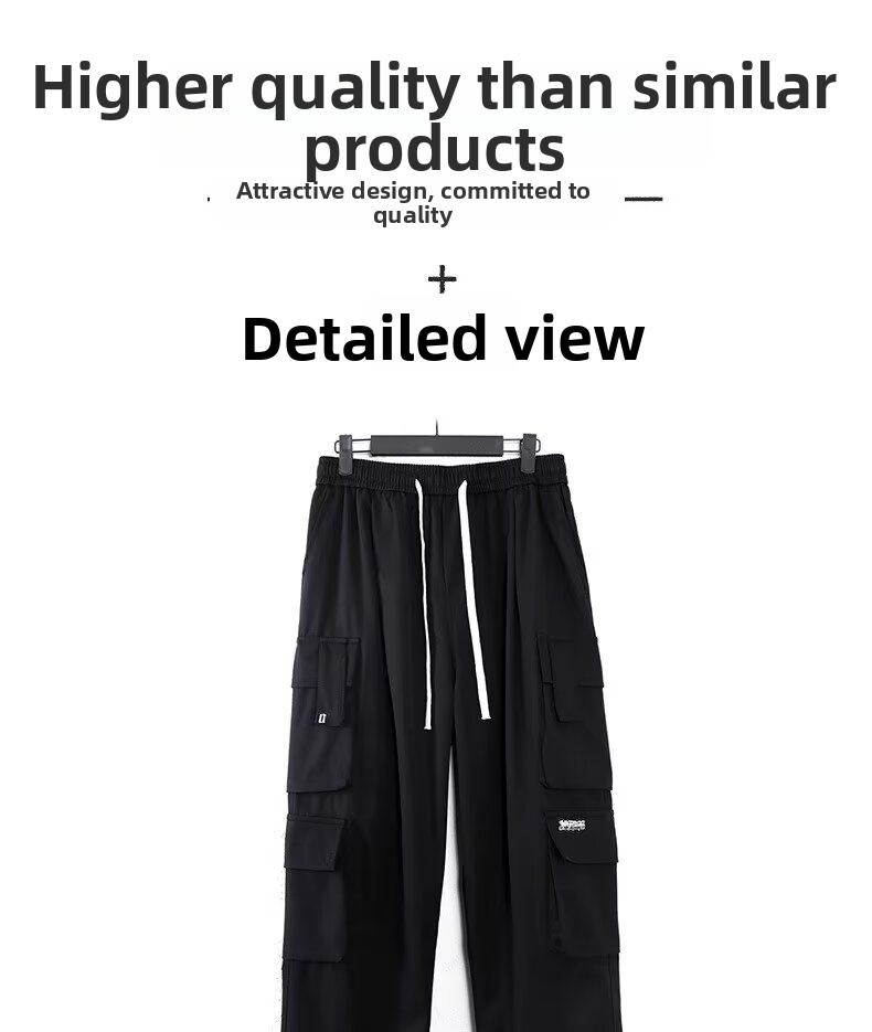 Pantaloni cargo uomo stile americano trendy taglio comodo_voghion.com