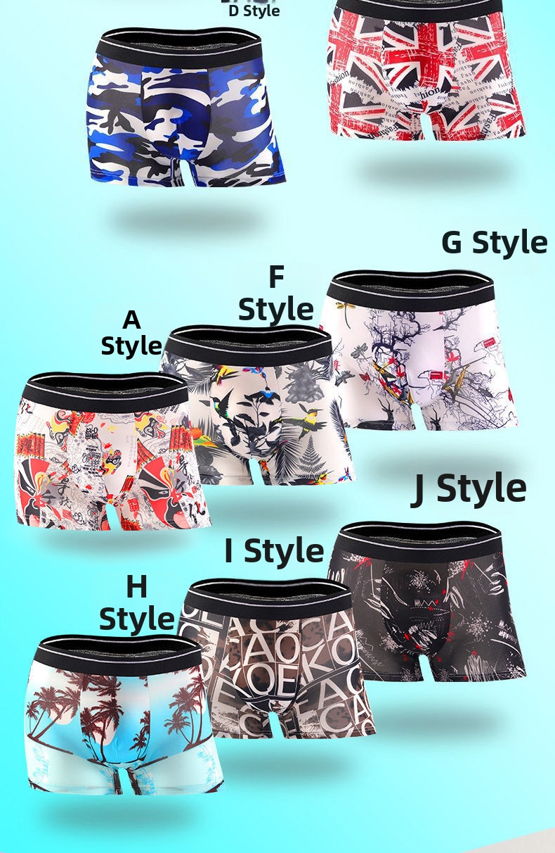 Herren Boxer Briefs Aus Eisseide Atmungsaktive Trunks Bedruckt_voghion.com