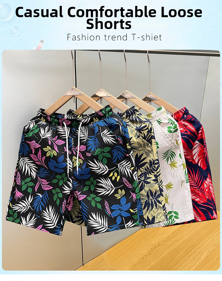 Men's Trendy Beach Pants Large Size Quick Drying Casual Five Point Shorts For Thailand Travel Sanya Island Vacation_viptrois.com