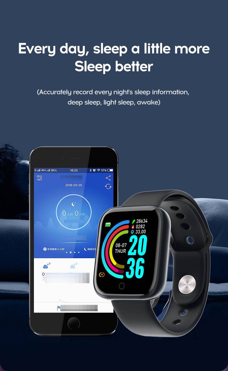 Y68 smart bracelet montre connectée bluetooth sport et loisir_voghion.com