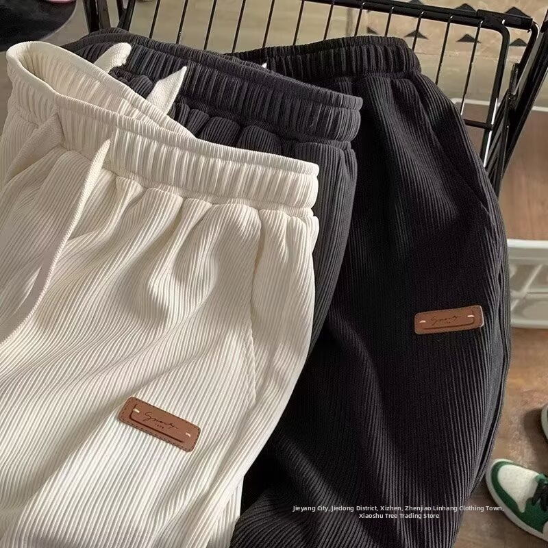Textured Ice Silk Shorts For Men Thin Durable Cool Feeling Summer Athletic Capri Pants American Retro Style_voghion.com