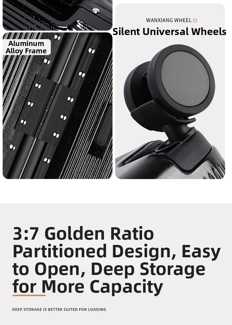 High End Aluminum Frame Luggage Set Rolling Suitcase With Lock_voghion.com