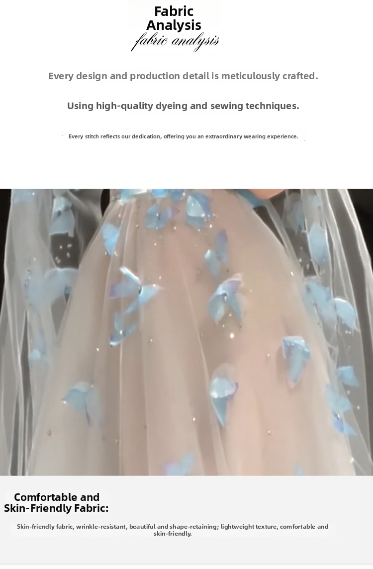Ethereal Dreamy Light Wedding Dress Engagement Evening Gown Birthday Party Travel Photography Forest Themed Bridal Toast Robe Women's Clothing_ecoleips.com