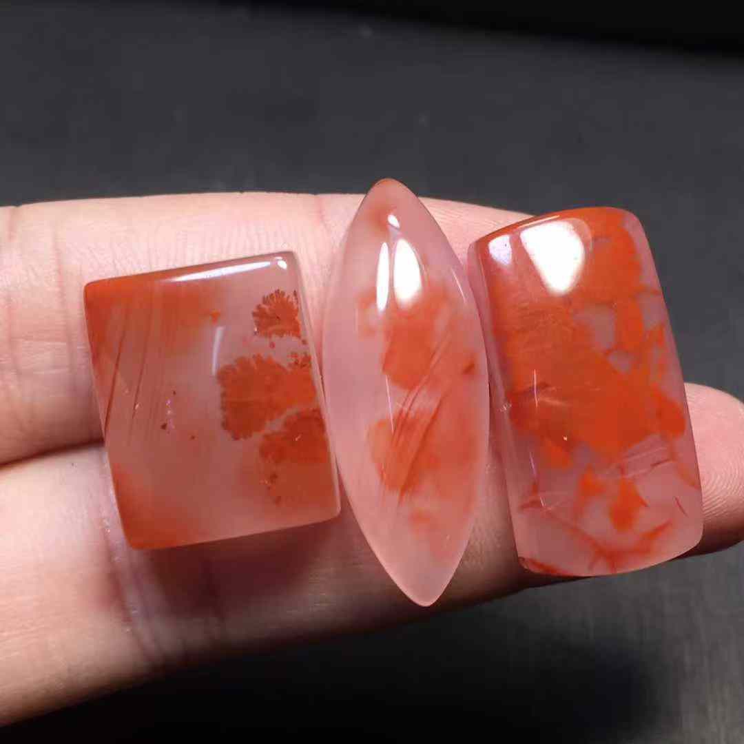 天然南红玛瑙正方形戒面镶嵌贴片DIY项链吊坠饰品配件祼石批发