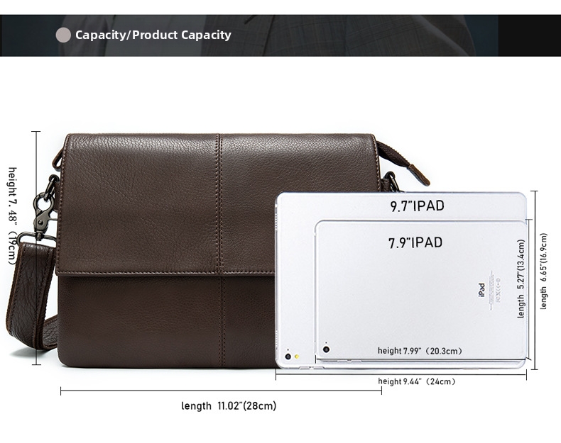 Men's Genuine Leather Bag Large Capacity Soft Multi-Functional Wristlet Retro Clutch Trendy Bag_voghion.com