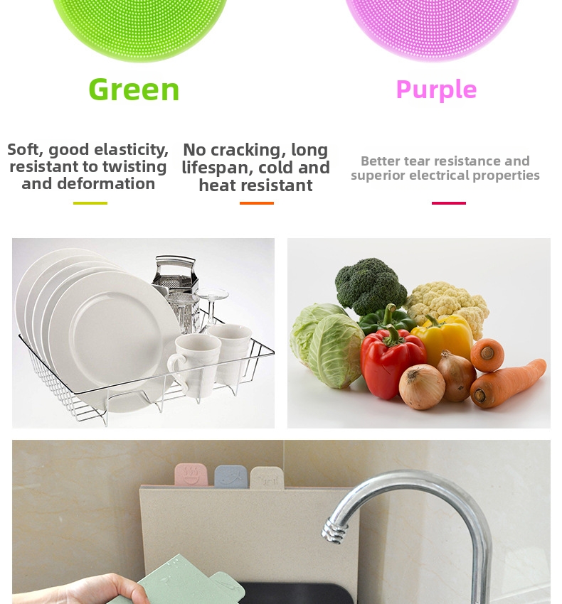 Silicone Dishwashing Brush For Pots And Pans Kitchen Cleaning_voghion.com