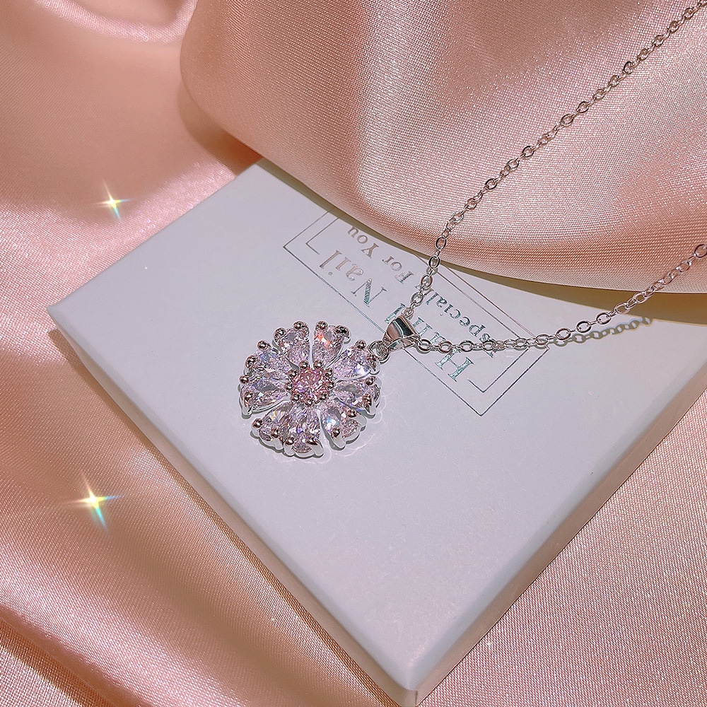 201 Stainless Steel Chain Material 1 Piece, 1 Pair Quantity Holiday, Daily Occasion Titanium Steel Material Titanium Steel Simple Style Inlay Flower Zircon Rings Earrings Necklace