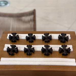 Ebony Cross Heart Semi-Finished Accessories for Handmade DIY Crafts, Small Pendant, Bracelet Spacer Beads, and Accessories