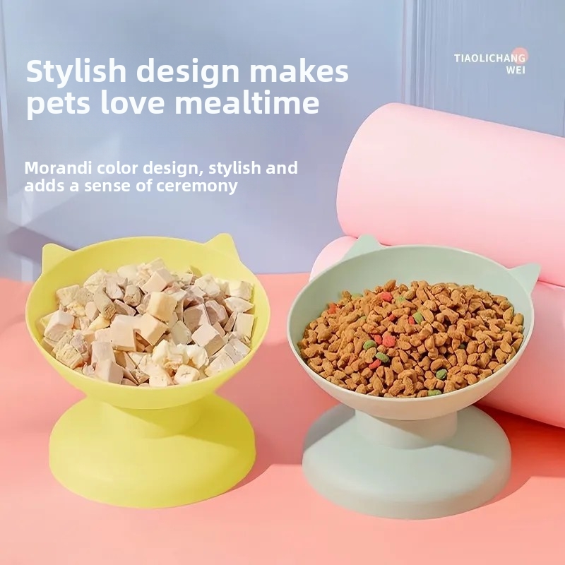 Ciotole per cibo e acqua per cani e gatti con supporto per il collo, design inclinato con gambe alte, accessori per animali domestici_voghion.com