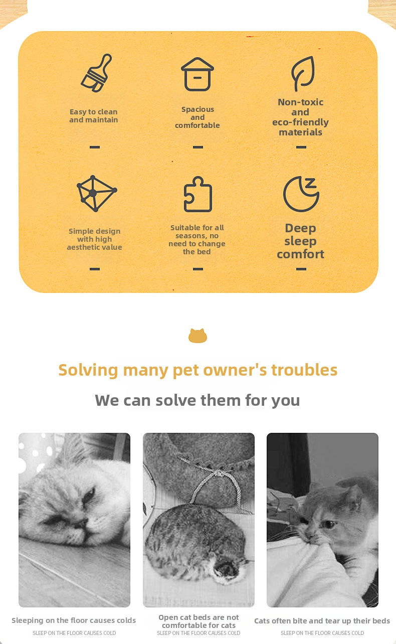 Lit grotte rond confortable et chaud pour chat et chien hiver_voghion.com
