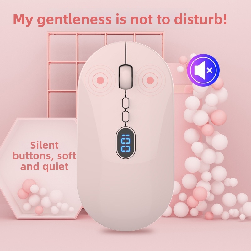 Kabellose Maus mit Bluetooth-Ladefunktion, geräuscharmem Betrieb und Akkuanzeige. Geeignet für Büro und Geschäftsgebrauch. USB-Computer._voghion.com