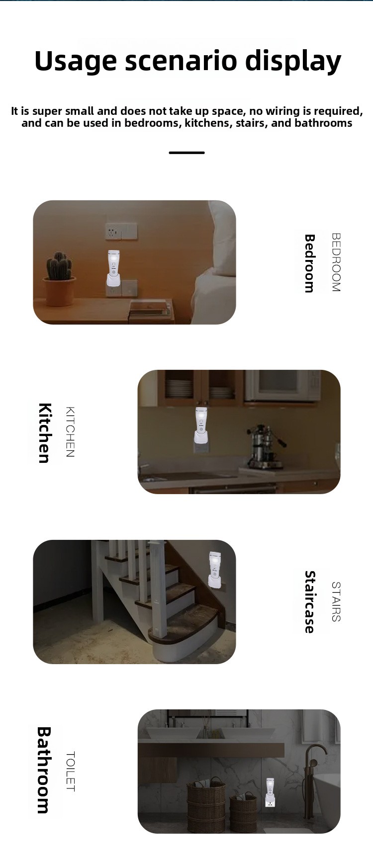 Luce notturna led di emergenza con torcia e sensore_voghion.com