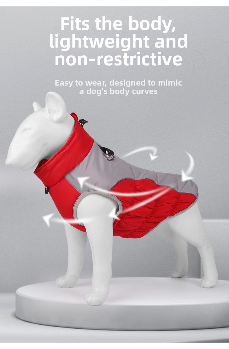 Warm Winter Dog Coat Reflective Cotton Puffer Jacket For Dogs_voghion.com