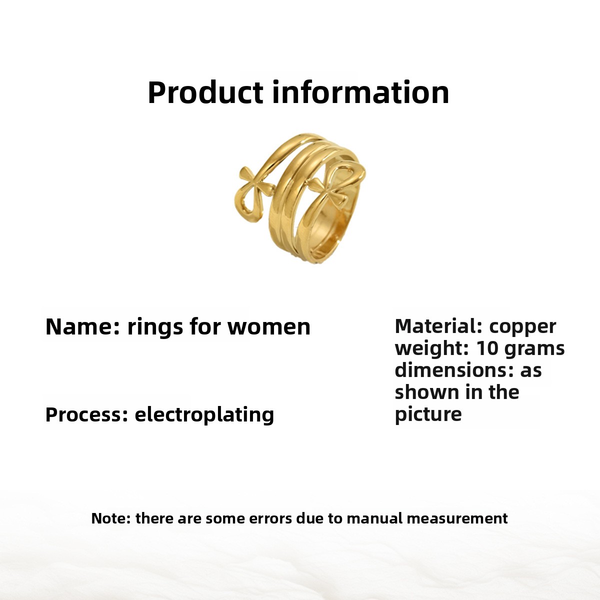 Niche Men's And Women's Same Ring, Simple Bow, Fashionable Double-layer Design, High-end Couple Ring_voghion.com