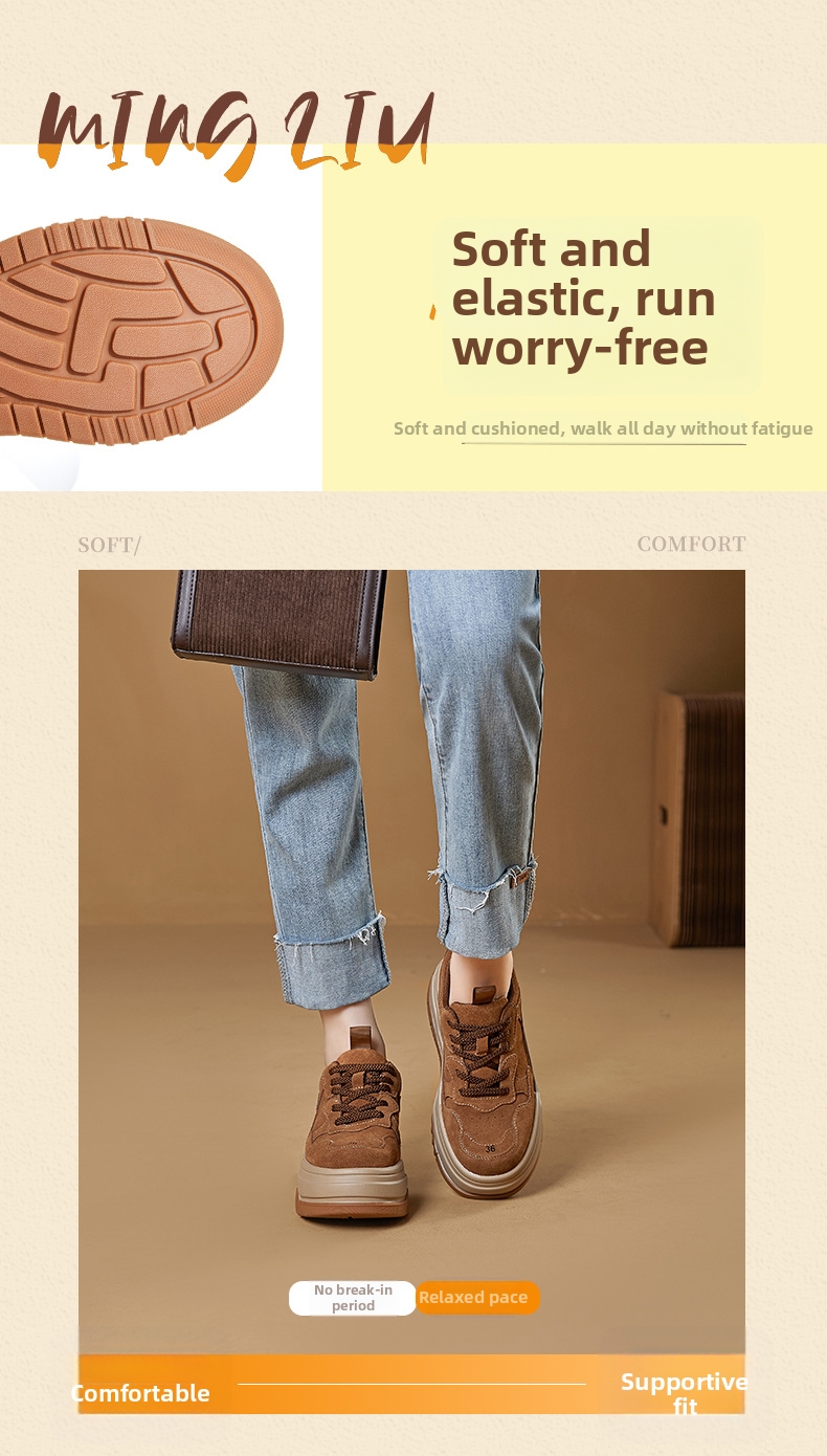 Women's White Retro Platform Trainers Height Increasing Sneakers_voghion.com